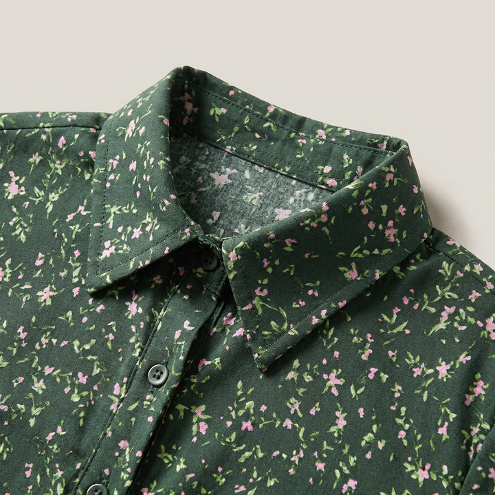 Abito Midi Donna Floreale Colletto Maniche Corte