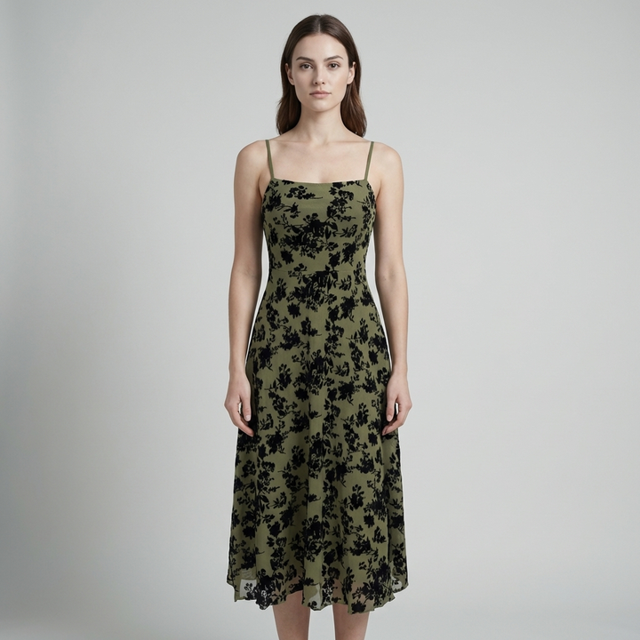 Abito Mini Donna Floreale Scollo a V Linea A - Vesarelli