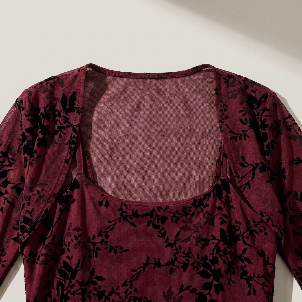 Abito Midi Donna Floreale Bodycon Sottoveste