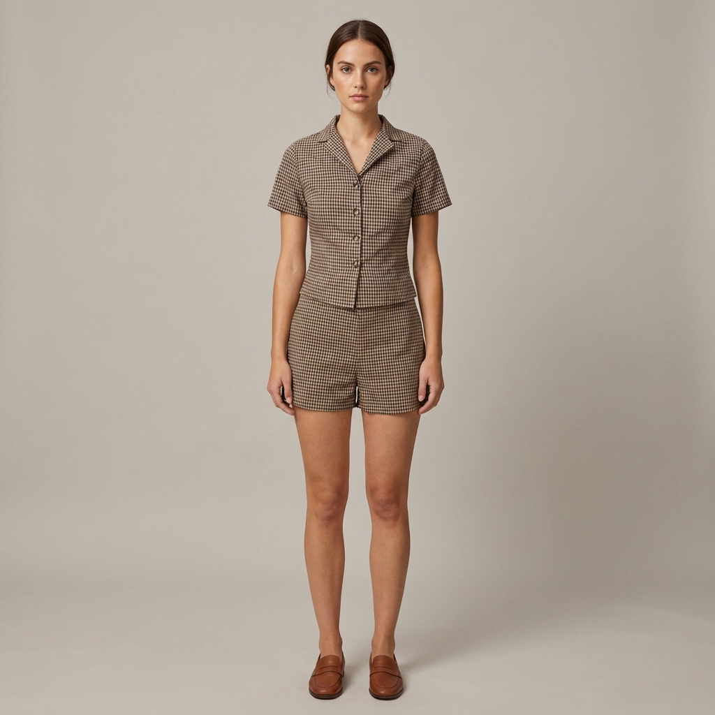 Blusa Donna in Cotone Colletto Classico Manica Corta - Vesarelli