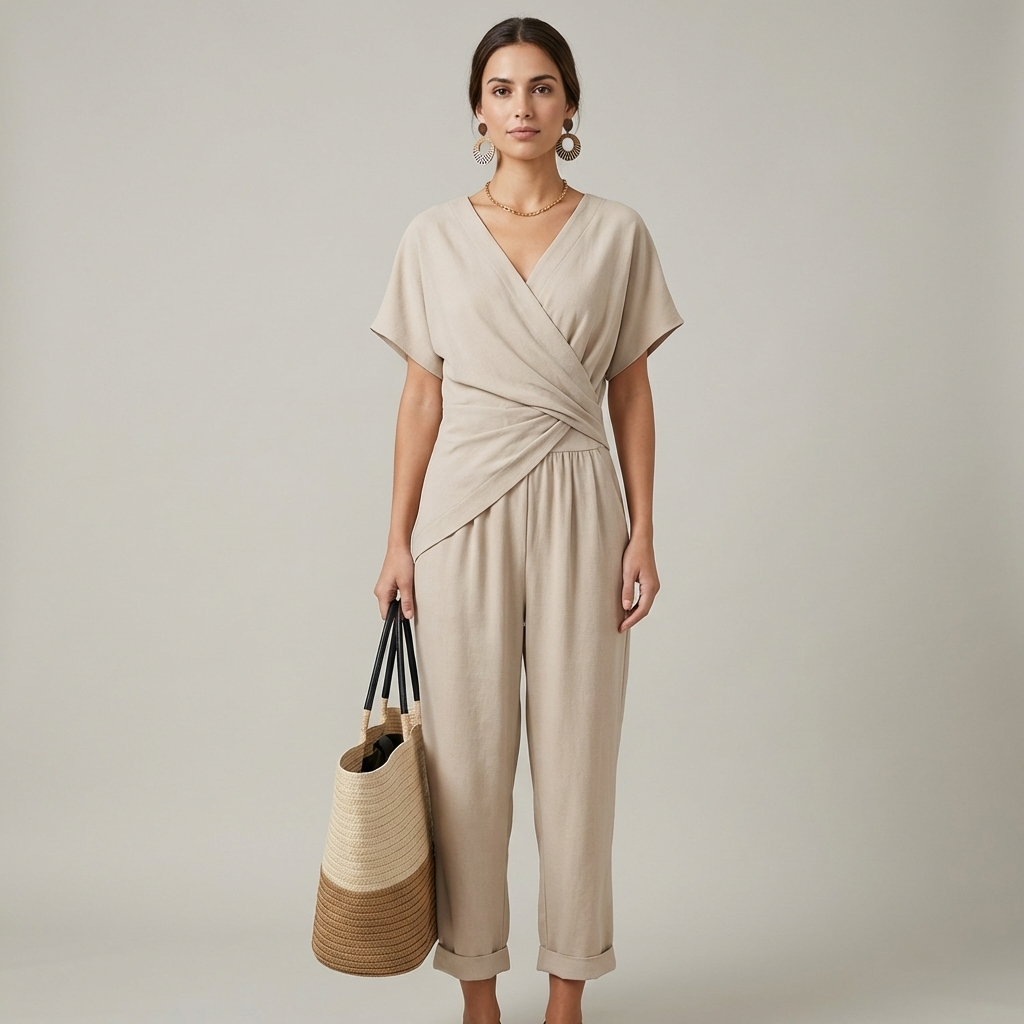 Set Estivo Donna Avvolgente Pantaloni Sartoriali - Vesarelli