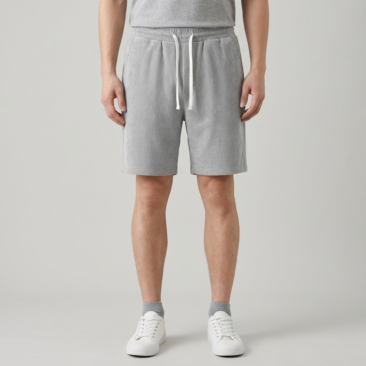 Pantaloncini Uomo Tessuto Waffle Vita Elastica Comodi - Vesarelli