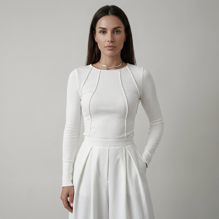 Donna Maniche Lunghe con Bordino Elegante - Vesarelli