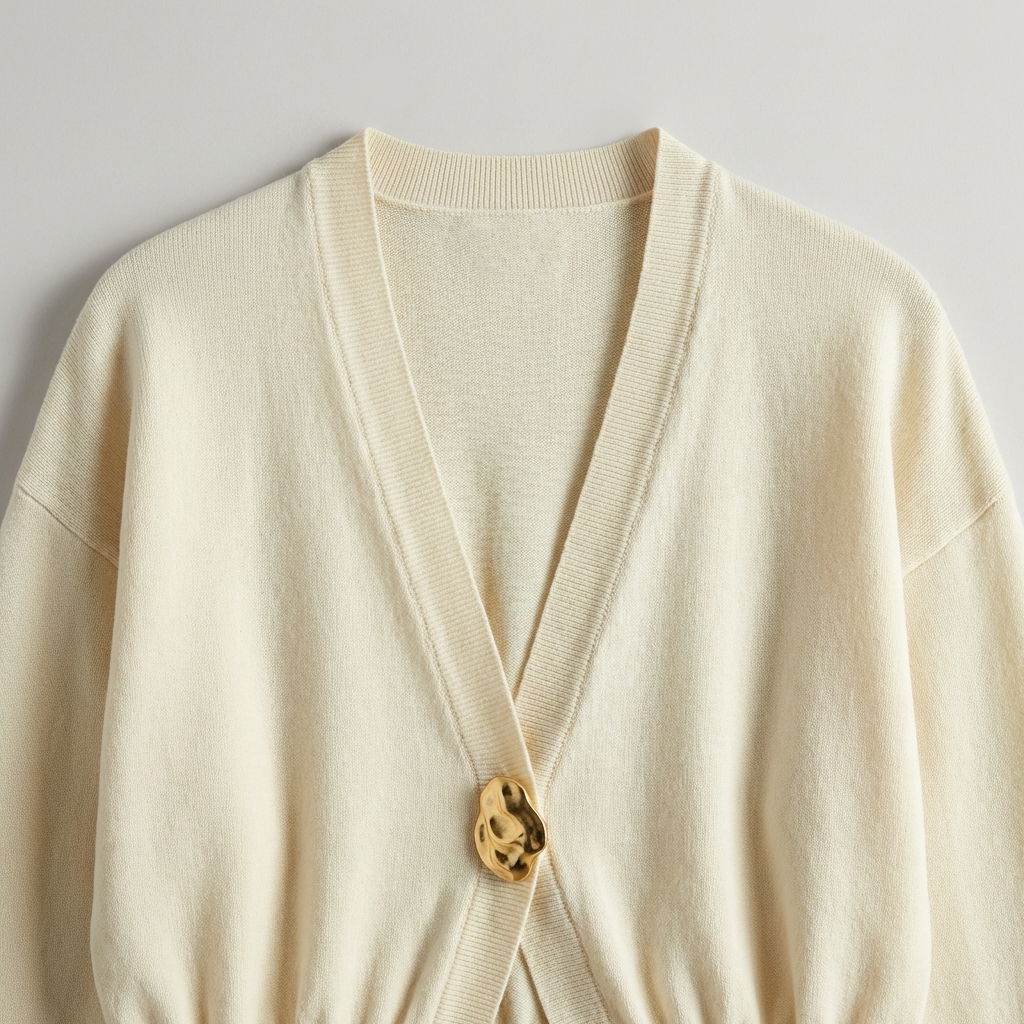 Cardigan Donna Semplice Bottoni Manica Lunga