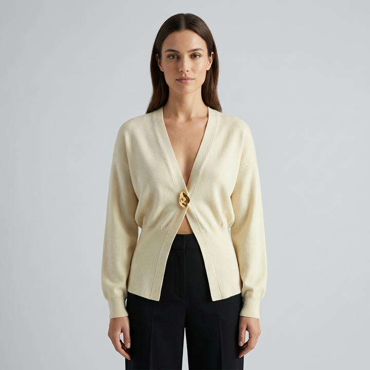 Cardigan Donna Semplice Bottoni Manica Lunga - Vesarelli