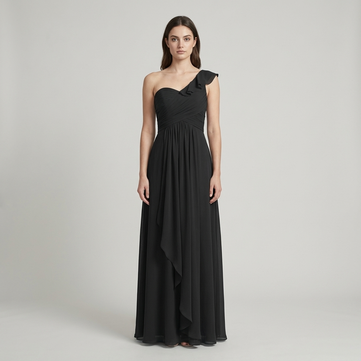 Abito Cerimonia Donna in Chiffon Stile Romantico - Vesarelli
