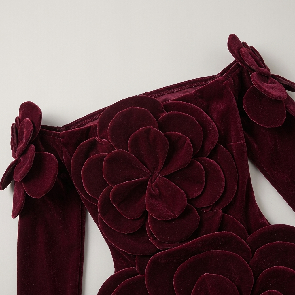 Abito Cerimonia Donna Tessuto Floreale Vestibilità Classica