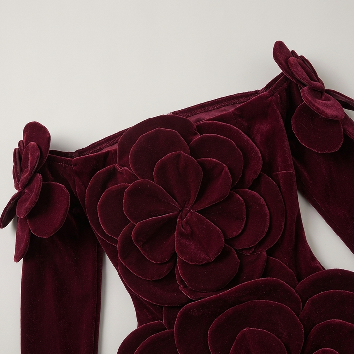 Abito Cerimonia Donna Tessuto Floreale Vestibilità Classica