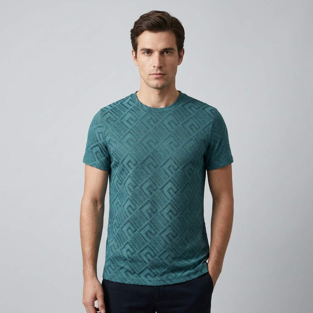 Tshirt Uomo Tessuto Embossed Vestibilità Regular - Vesarelli
