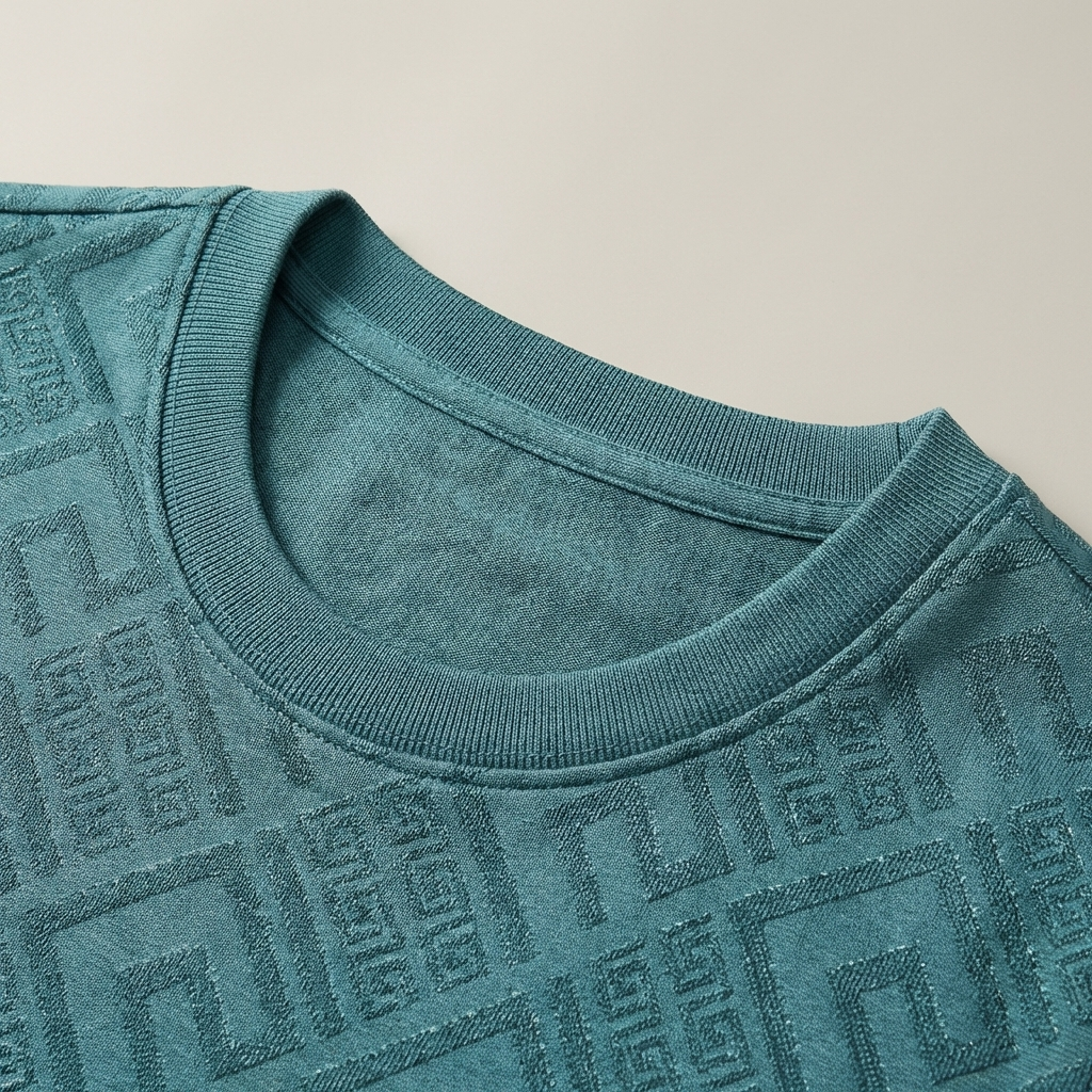 Tshirt Uomo Tessuto Embossed Vestibilità Regular