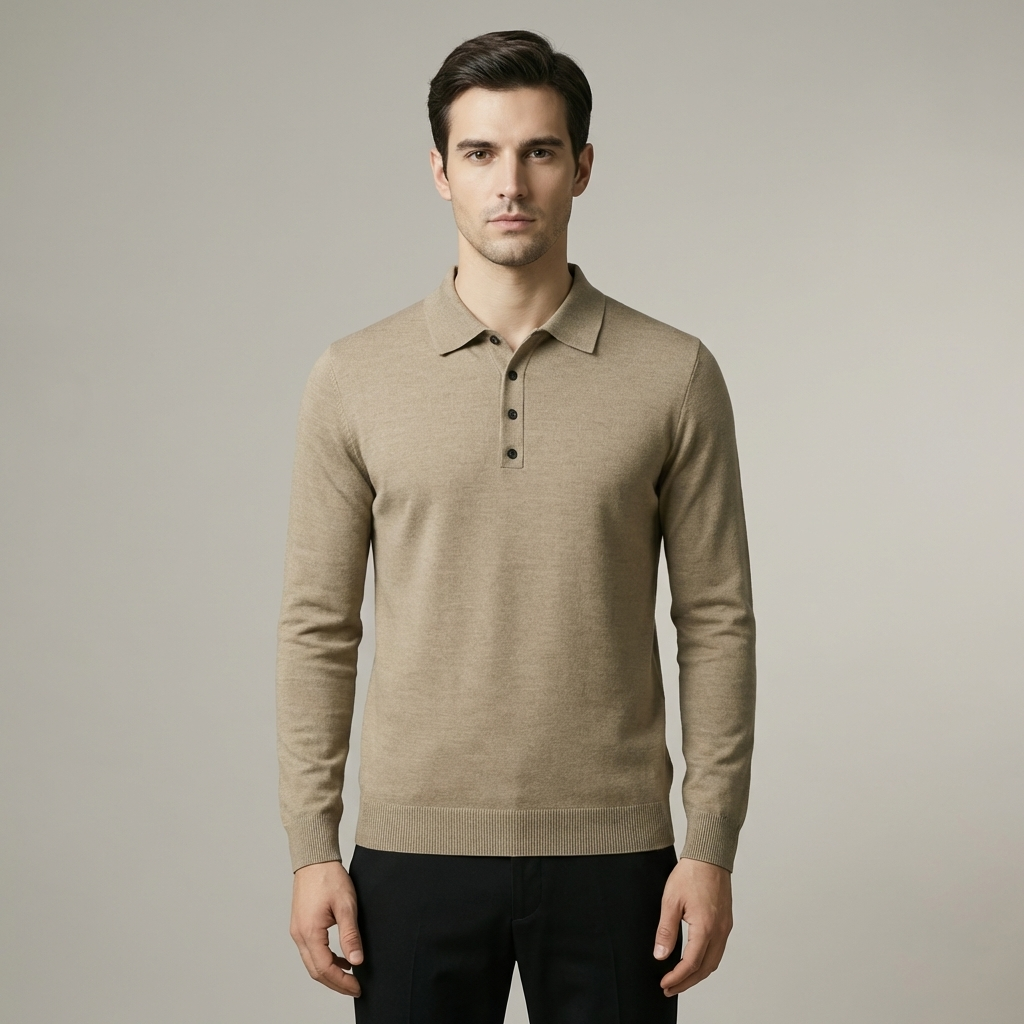 Polo Uomo Maglia Cotone Maniche Lunghe Classica - Vesarelli