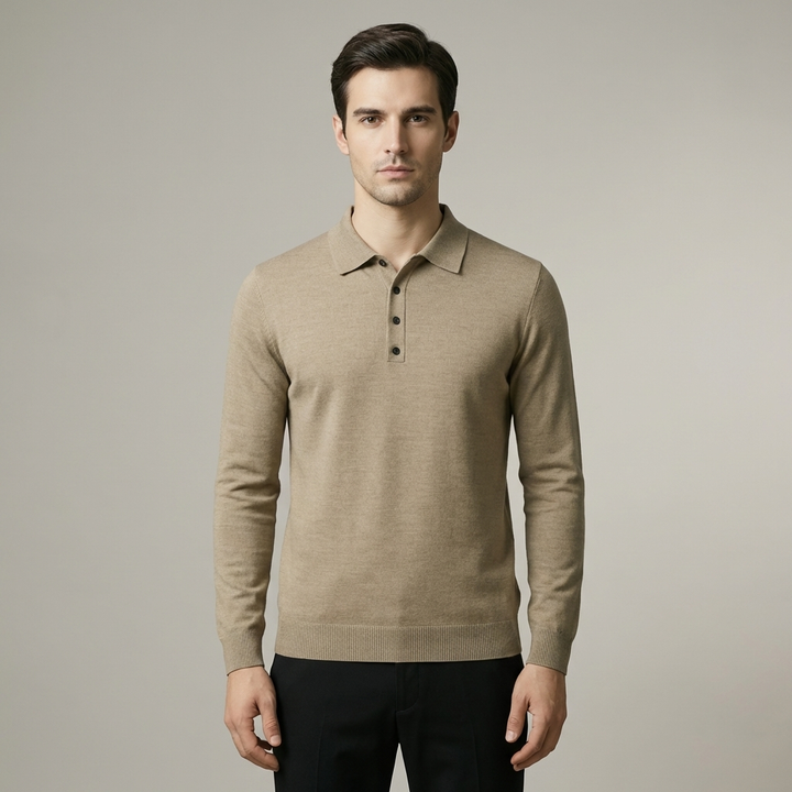Polo Uomo Maglia Cotone Maniche Lunghe Classica - Vesarelli