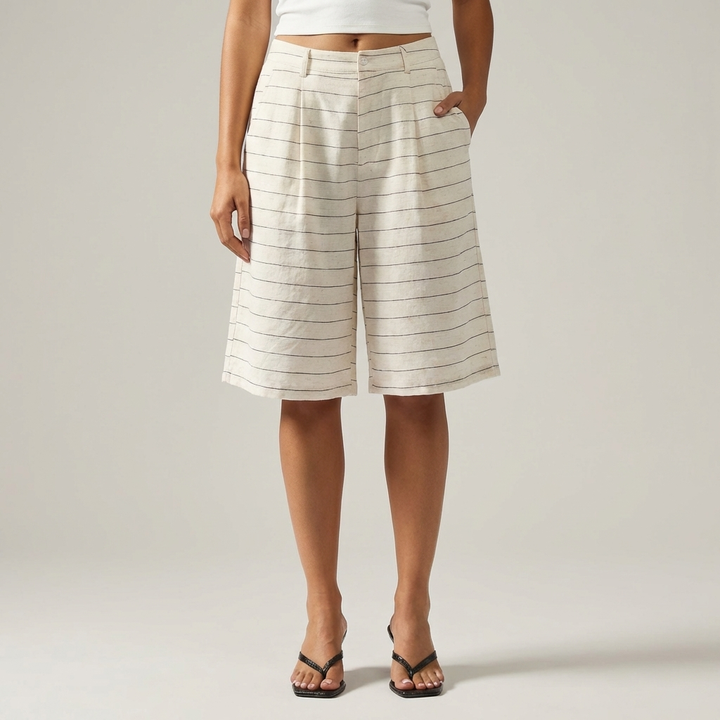 Bermuda Donna Plissé Elegante Vestibilità Comoda - Vesarelli