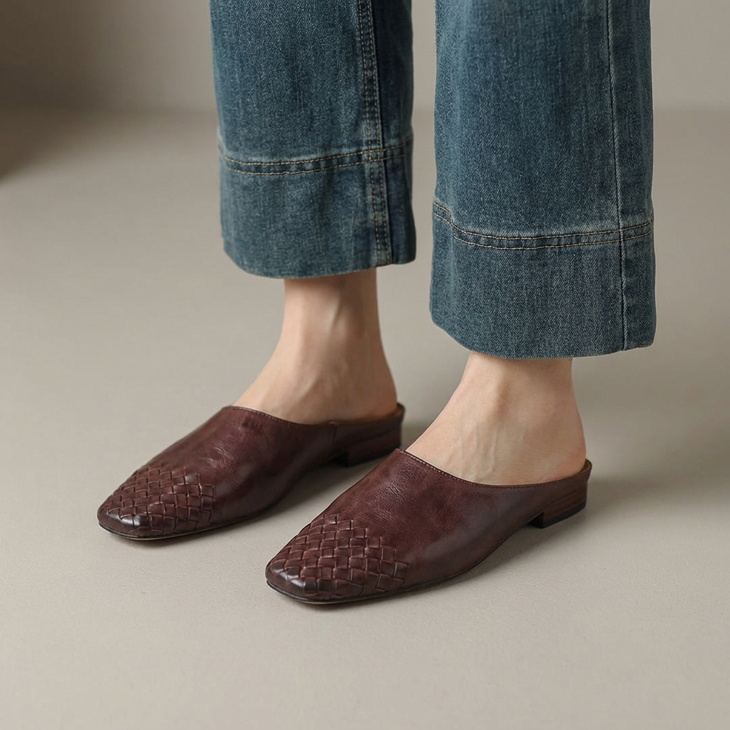 Ballerine Donna in Pelle Intrecciata Stile Moderno - Vesarelli
