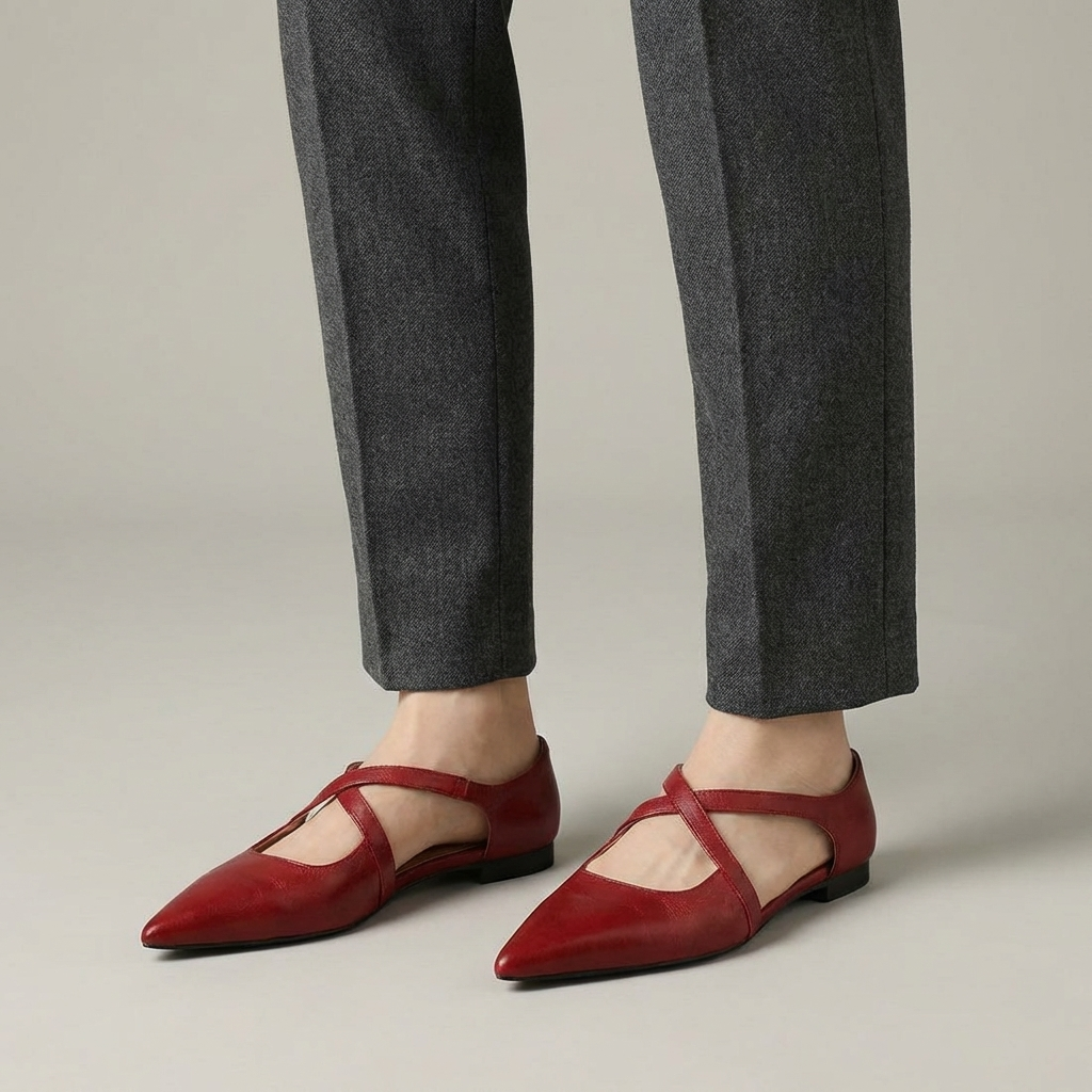 Ballerine Donna con Cinturino Incrociato Stile Moderno - Vesarelli