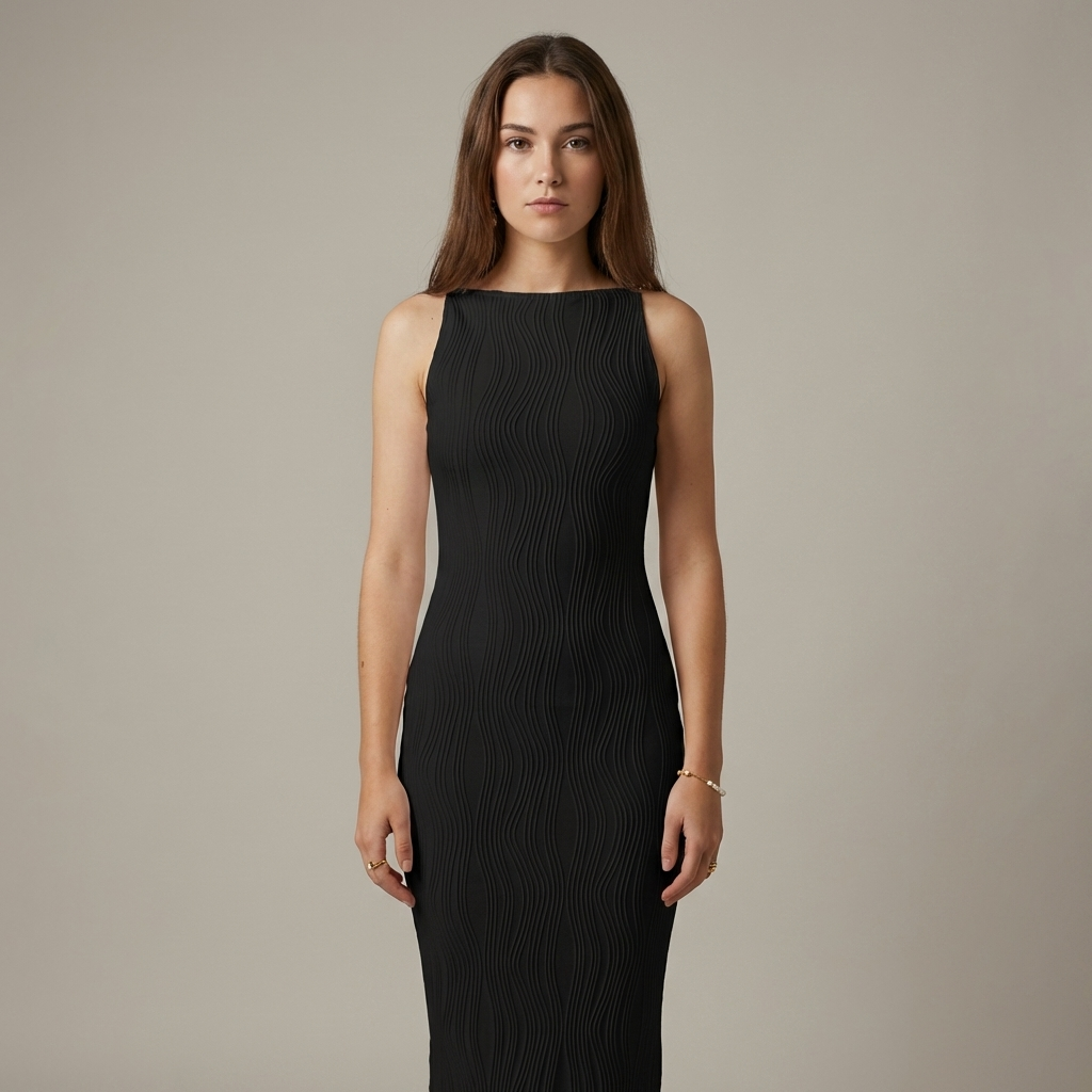 Abito Cerimonia Donna in Tessuto con Texture Raffinata - Vesarelli