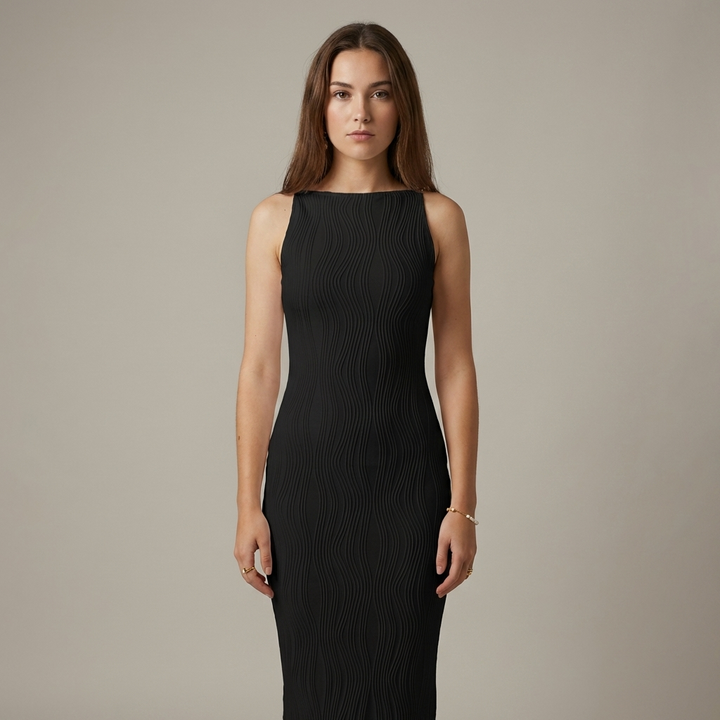 Abito Cerimonia Donna in Tessuto con Texture Raffinata - Vesarelli
