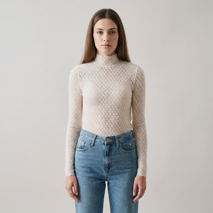 T-shirt Donna Tessuto Trasparente Vestibilità Slim - Vesarelli