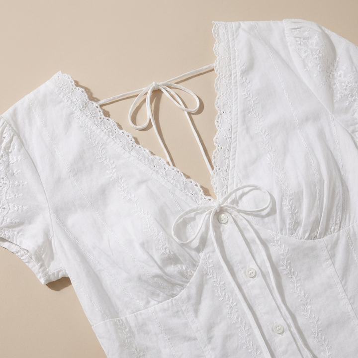 T-shirt Donna Maniche Corte Stile Raffinato - Vesarelli