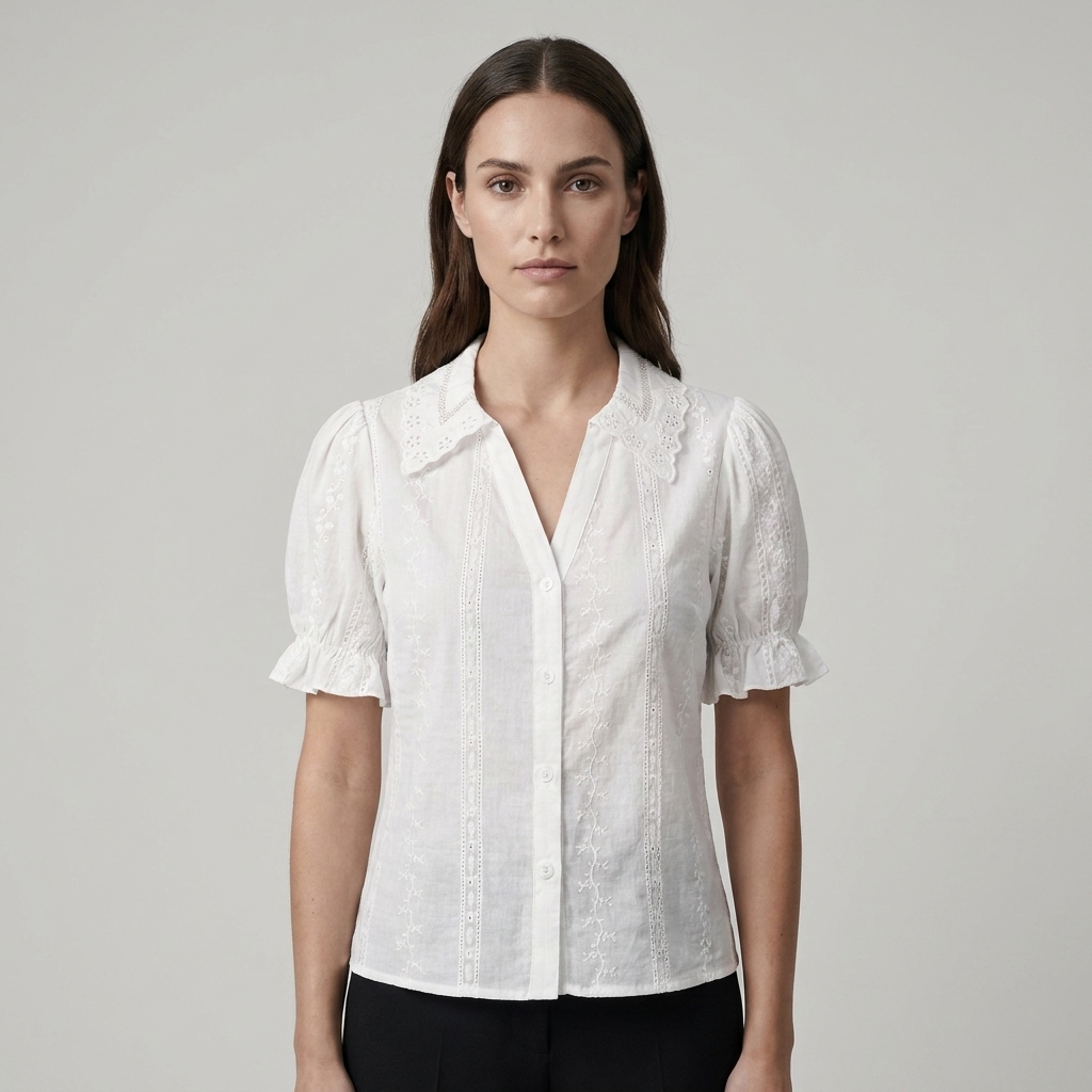 Camicetta Donna in Pizzo Ricamato Elegante - Vesarelli