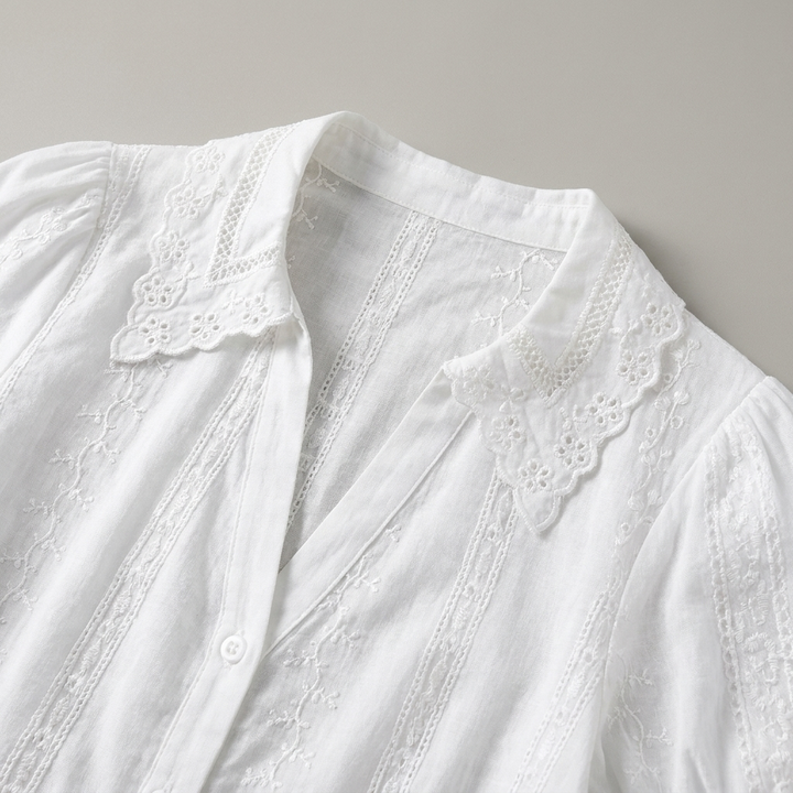 Camicetta Donna in Pizzo Ricamato Elegante