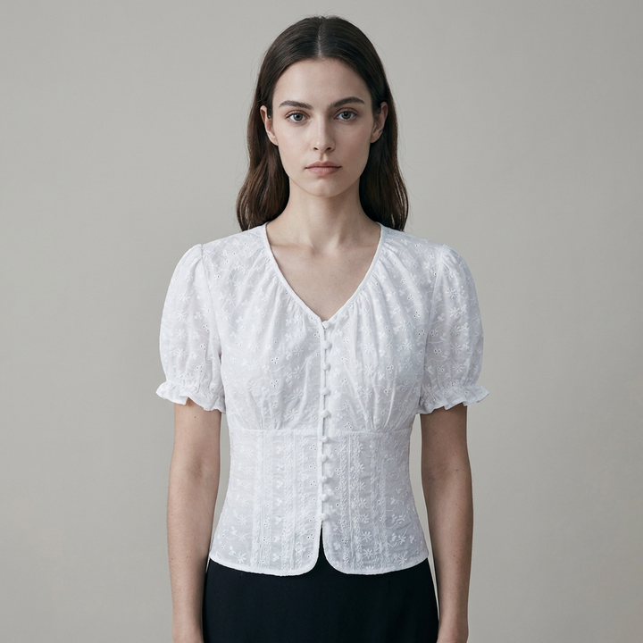 T-shirt Donna Cotone Stampa Floreale Regular Fit - Vesarelli