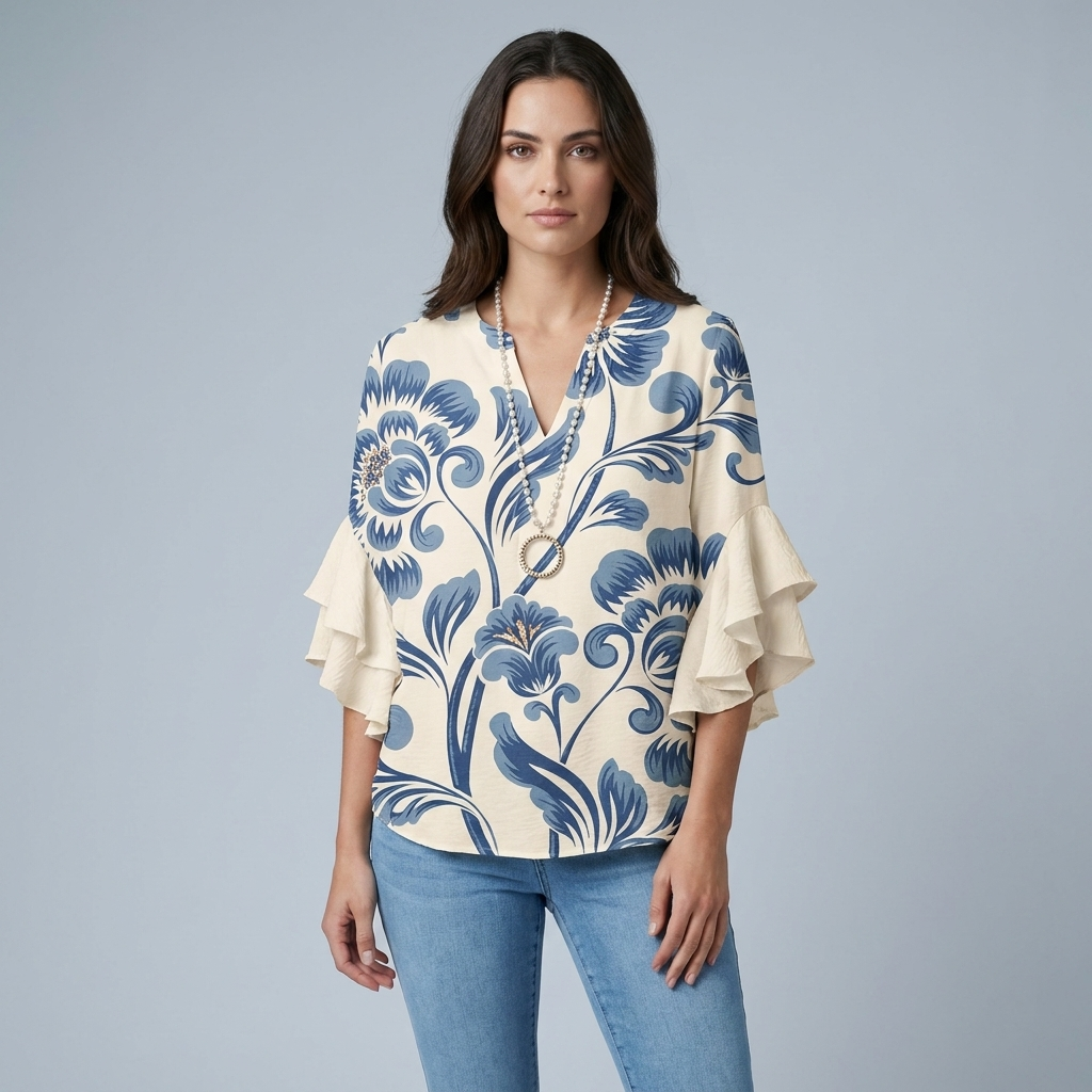Blusa Donna Estiva Tessuto Leggero Vestibilità Raffinata - Vesarelli