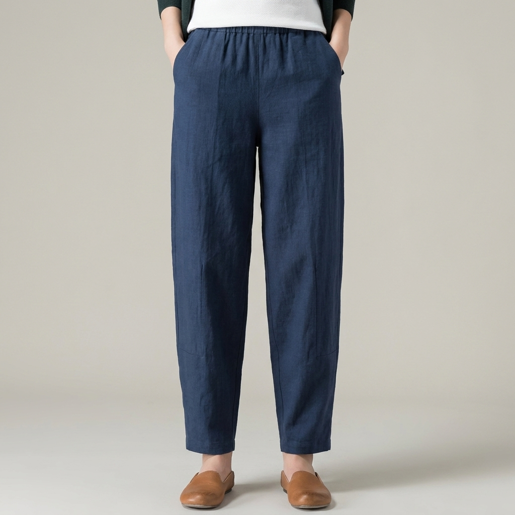 Pantaloni Donna Estivi Tessuto Leggero Gamba Affusolata - Vesarelli