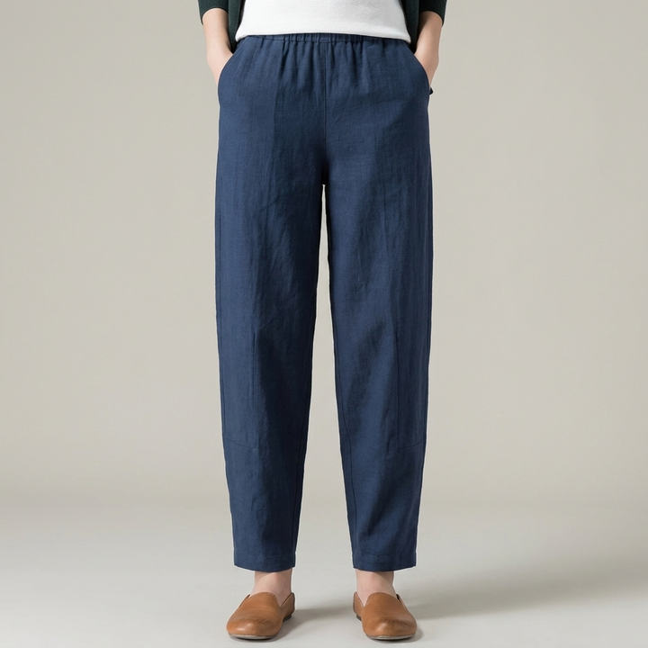 Pantaloni Donna Estivi Tessuto Leggero Gamba Affusolata - Vesarelli