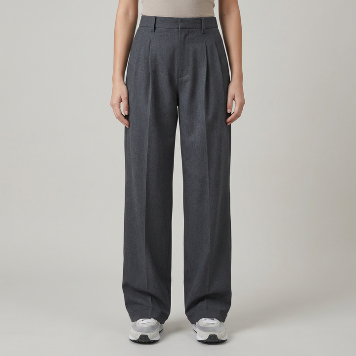 Pantaloni Donna Eleganti Tessuto Leggero Gamba Dritta - Vesarelli