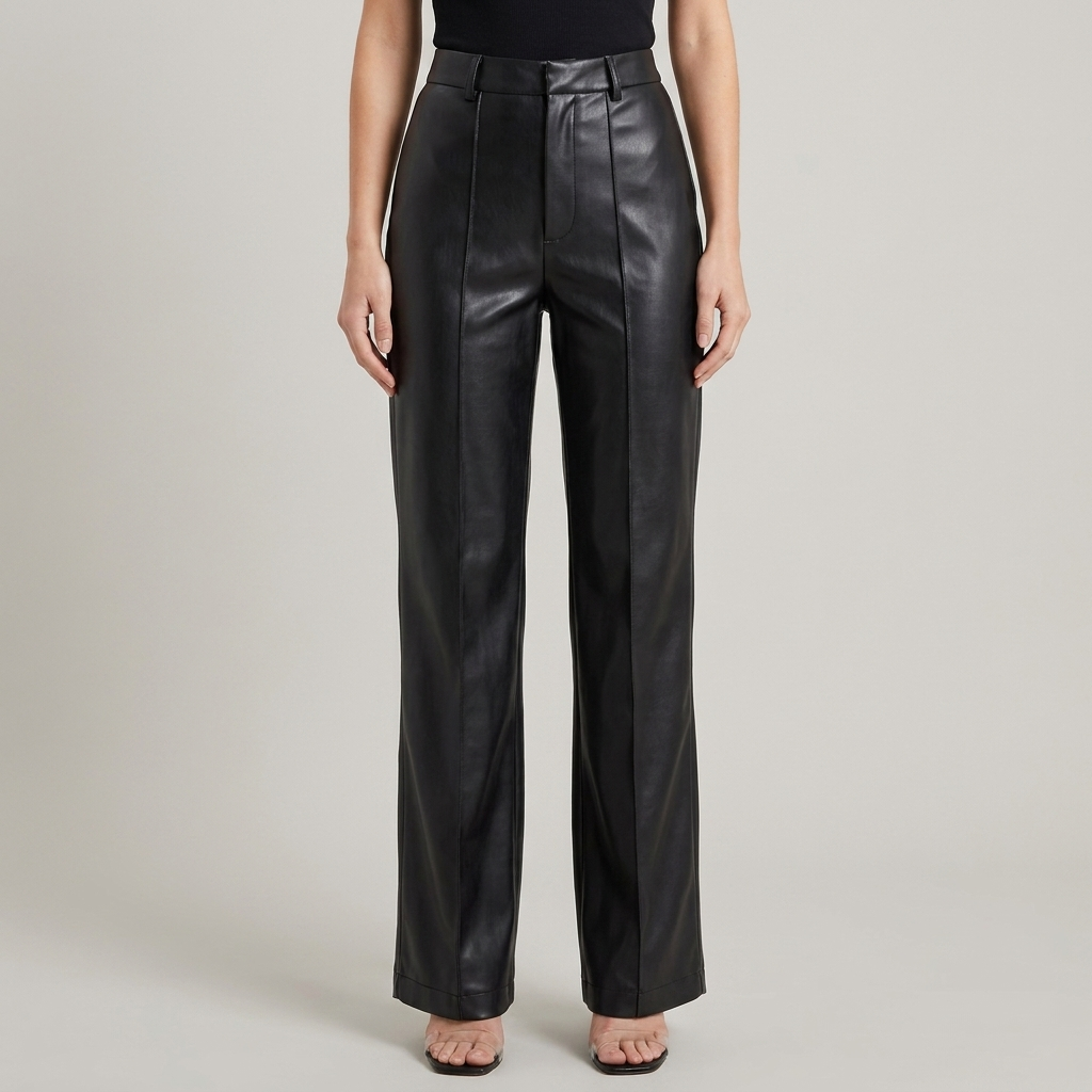 Pantaloni Donna in Pelle Sintetica Vestibilità Regular - Vesarelli