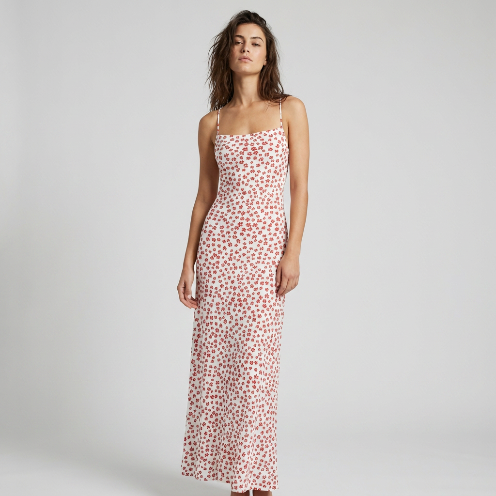 Abito Maxi Donna Floreale Estivo Svasato - Vesarelli