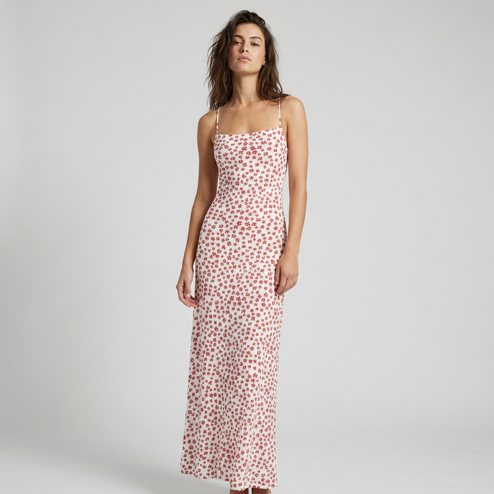 Abito Maxi Donna Floreale Estivo Svasato - Vesarelli