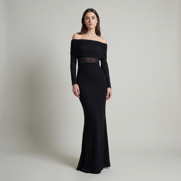 Abito Cerimonia Donna in Mesh Trasparente Elegante - Vesarelli