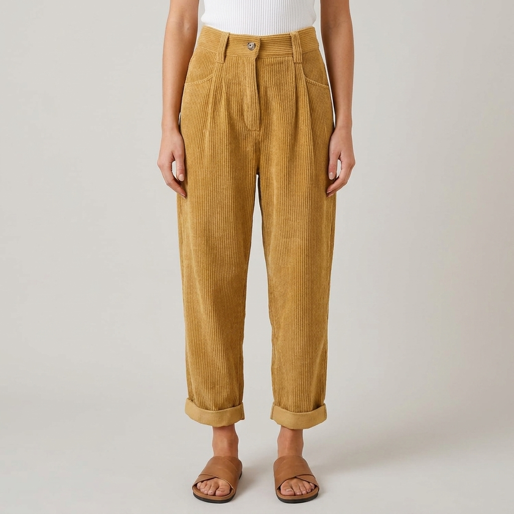 Pantaloni Donna Velluto a Coste Eleganti Slim - Vesarelli