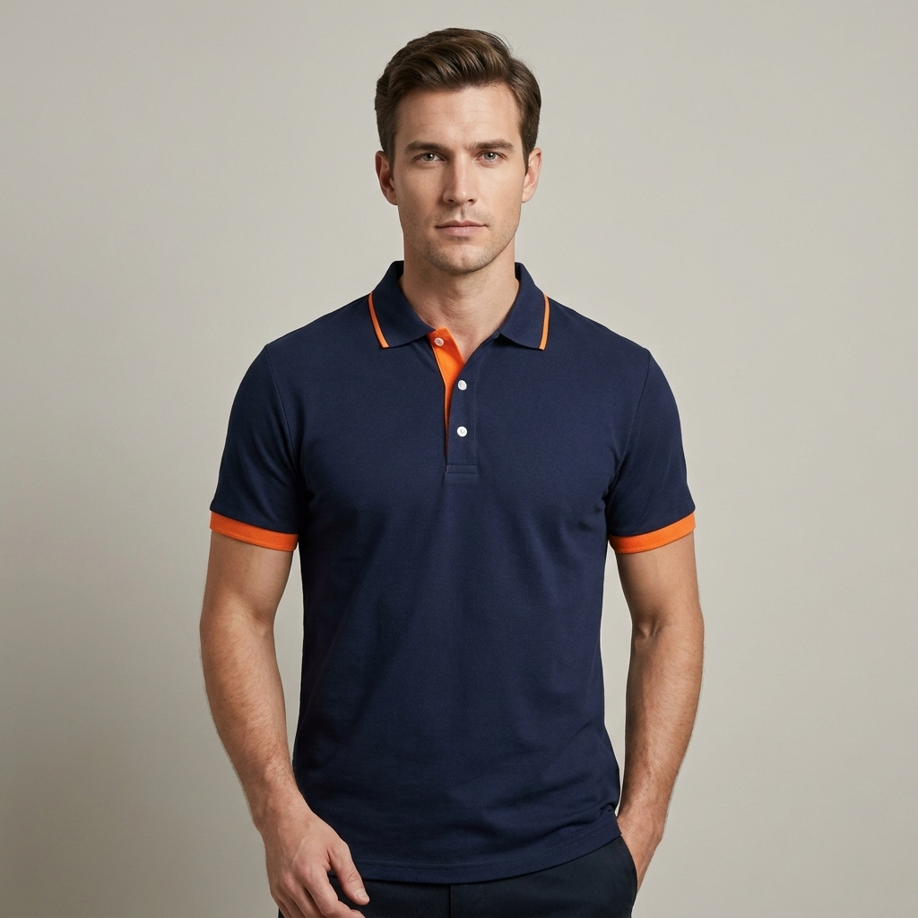 Polo Uomo Cotone Colletto a Contrasto Regular Fit - Vesarelli