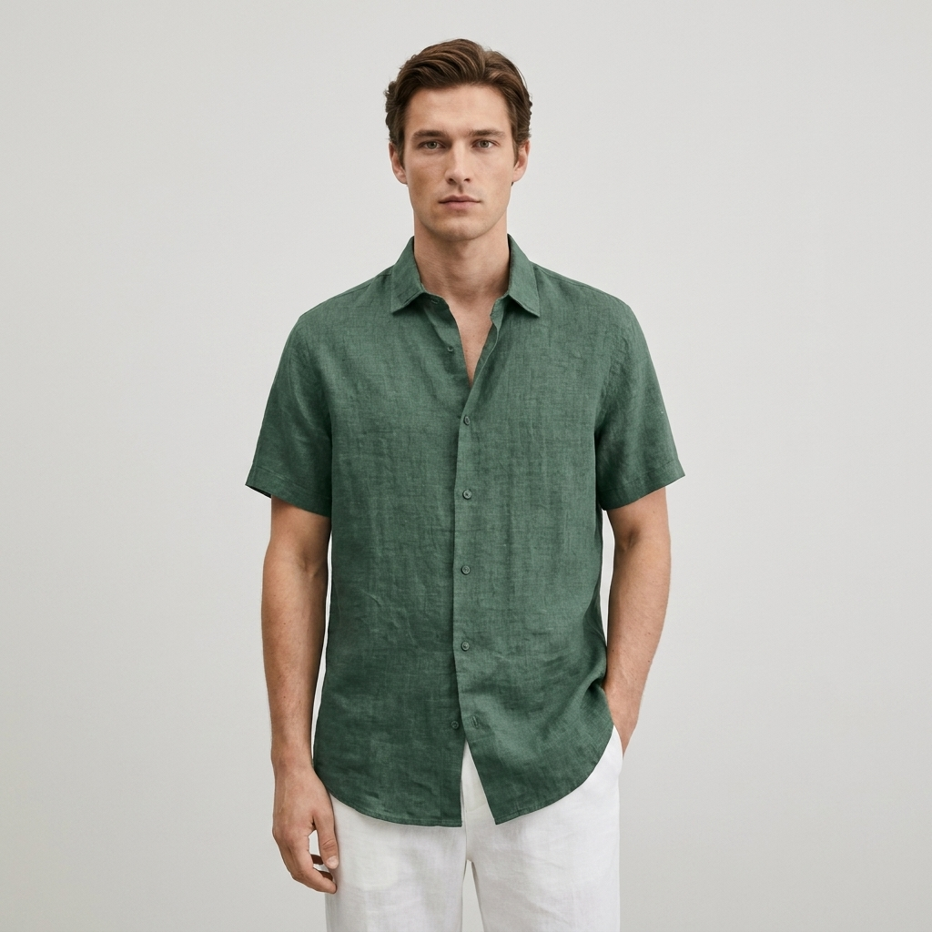 Camicia Uomo Manica Corta Elegante Slim Fit - Vesarelli
