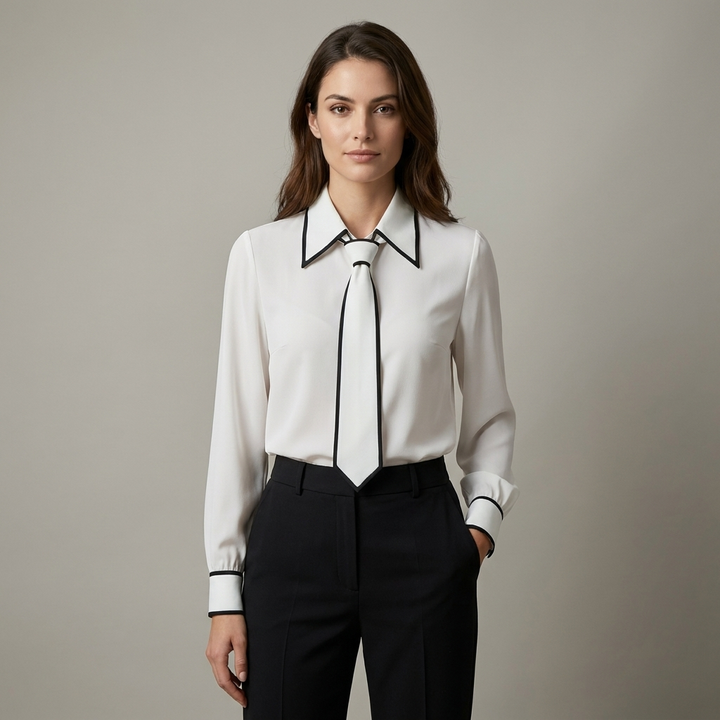 Camicia Donna Manica Lunga Stile Elegante - Vesarelli