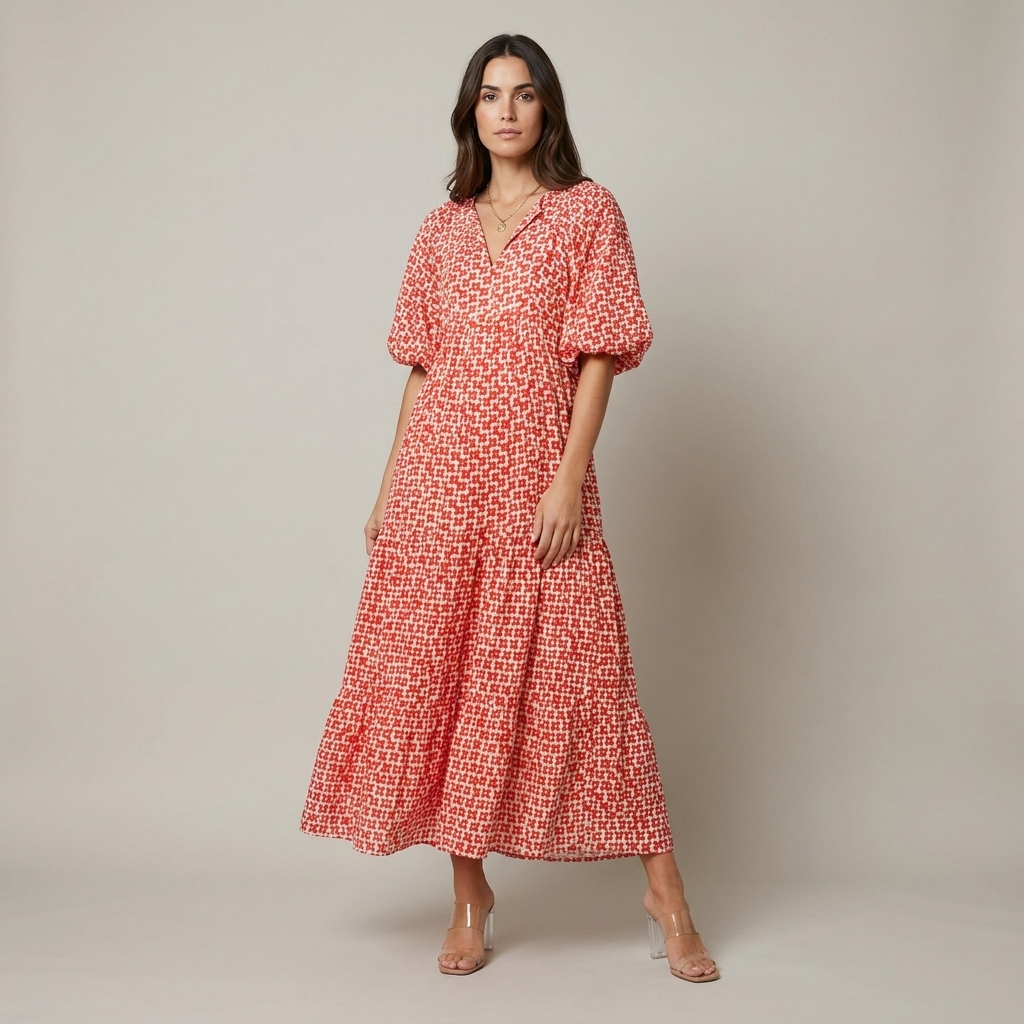 Abito Maxi Donna Floreale Stile Boho - Vesarelli