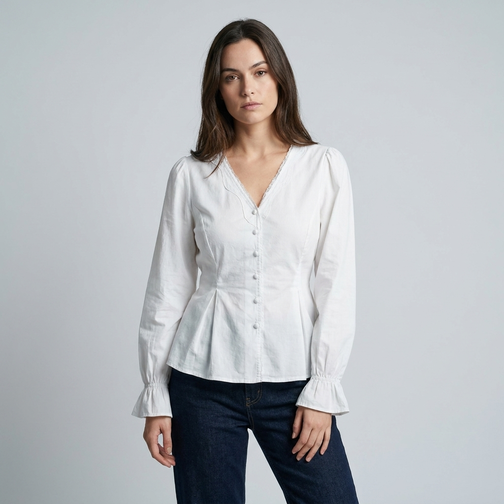 T-shirt Donna Elegante Scollo a V Slim - Vesarelli