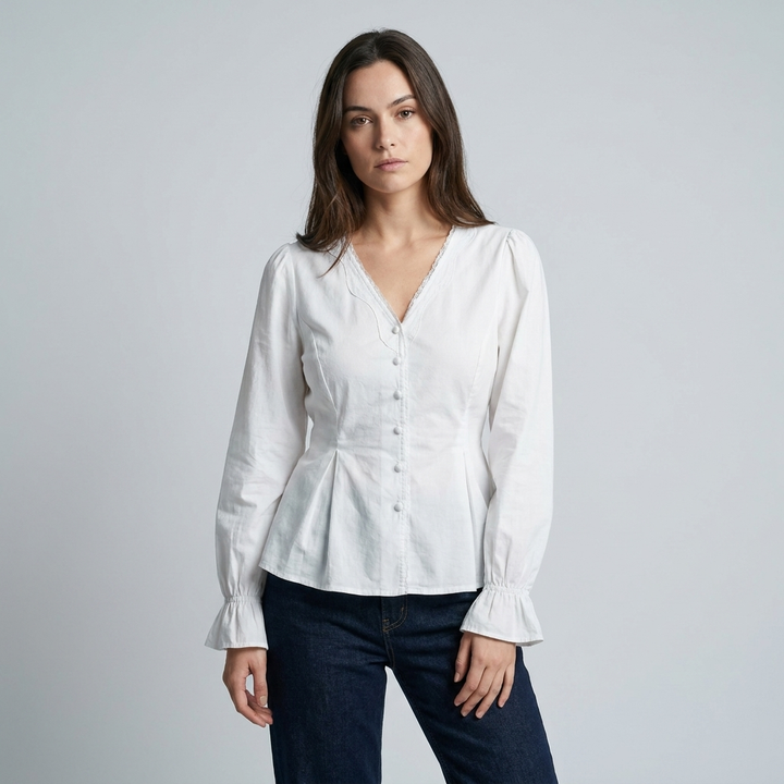 T-shirt Donna Elegante Scollo a V Slim - Vesarelli