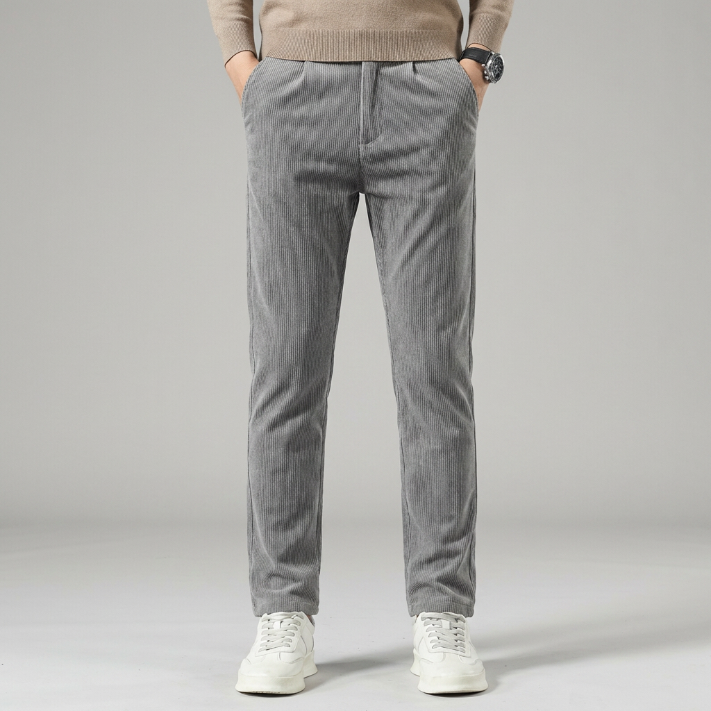 Pantaloni Uomo Eleganti Tessuto Morbido Vestibilità Regular - Vesarelli