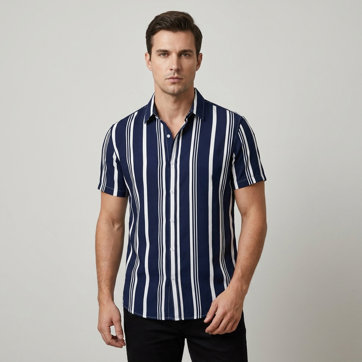 Camicia Uomo a Righe Cotone Vestibilità Classica - Vesarelli