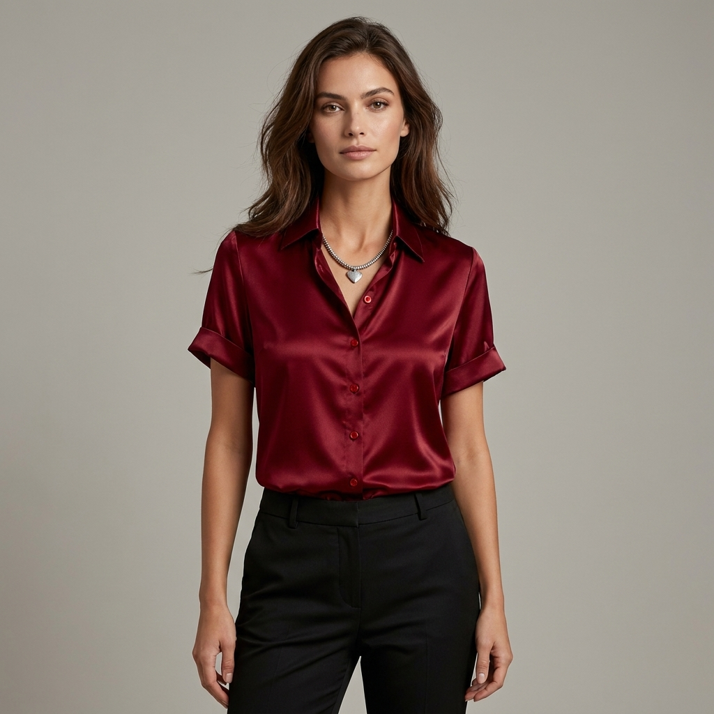 T shirt Donna in Cotone Stile Camicia Elegante - Vesarelli