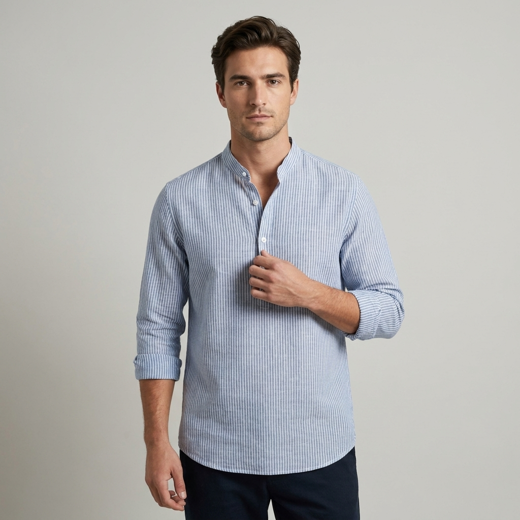Camicia Uomo Lunga Tessuto Elegante Slim Fit - Vesarelli
