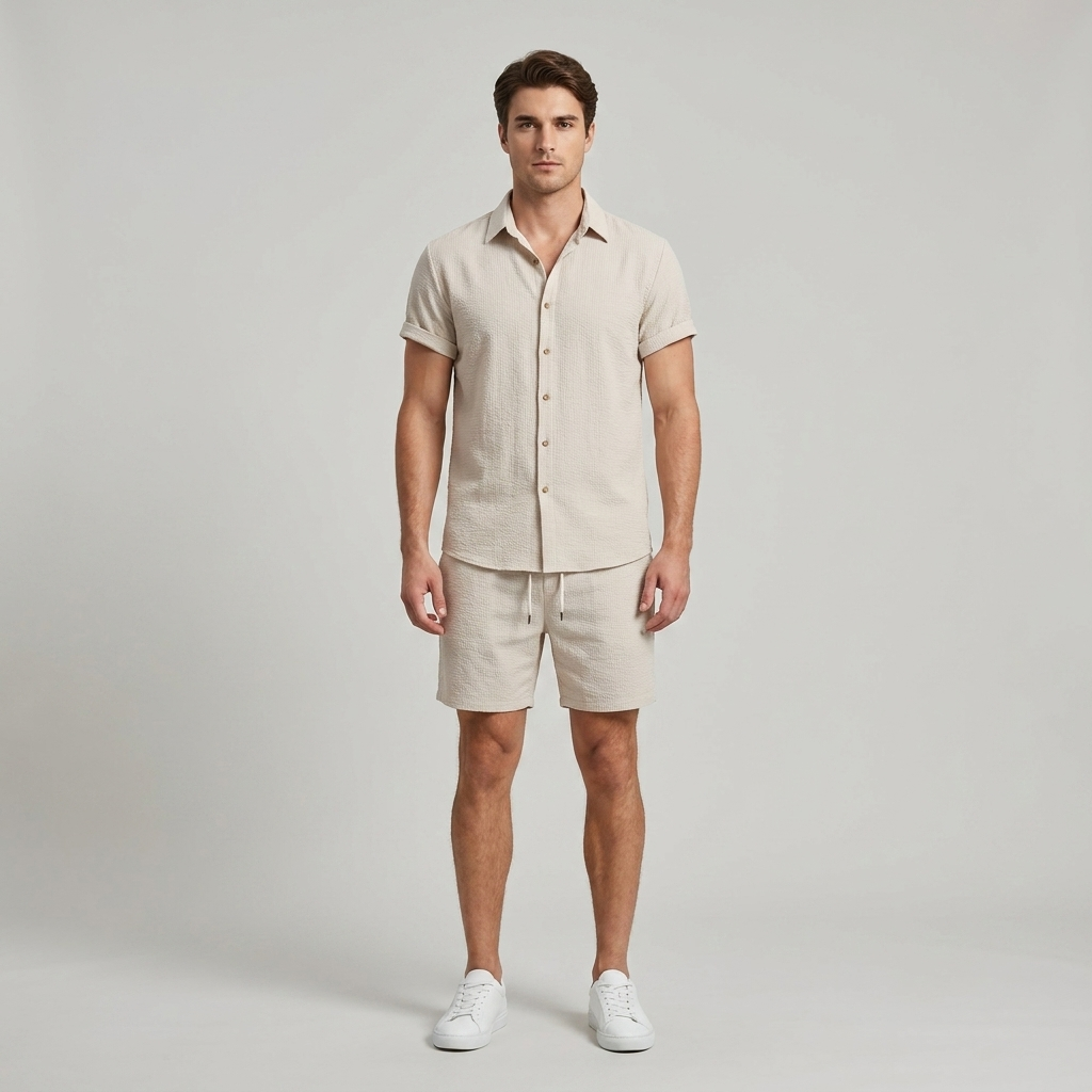 Set Uomo Camicia e Pantaloncini Estivi Leggeri - Vesarelli