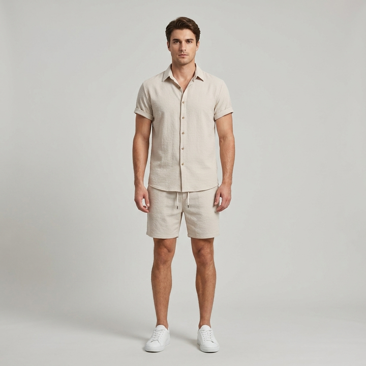 Set Uomo Camicia e Pantaloncini Estivi Leggeri - Vesarelli