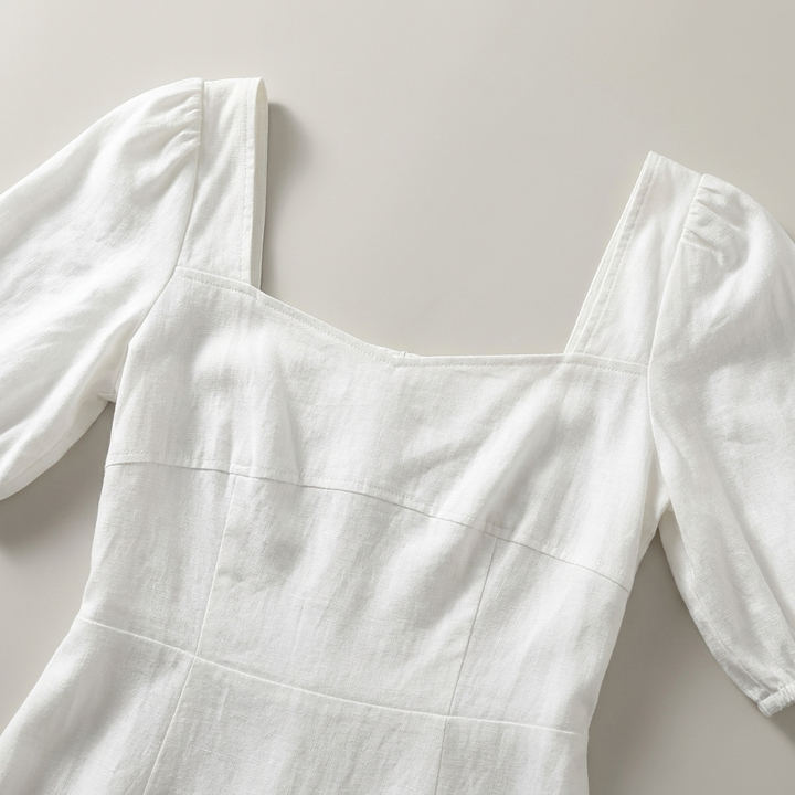 Abito Midi Donna in Lino Stile Elegante