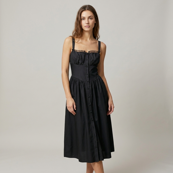 Abito Midi Donna Svasato Vestibilità Classica - Vesarelli