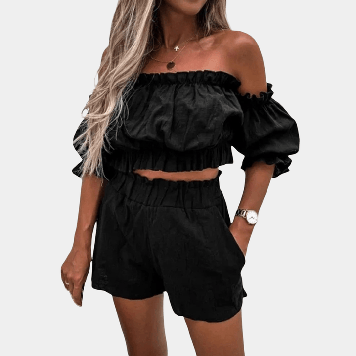 Completo Estivo Donna Spalle Scoperte Stile Chic - Vesarelli